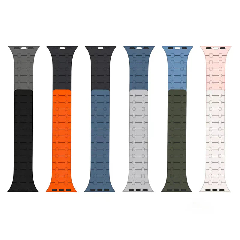 Magnetic Silicone Strap Compatible with Apple Watch – Soft & Secure Fit Band for Series 1–9 & Ultra