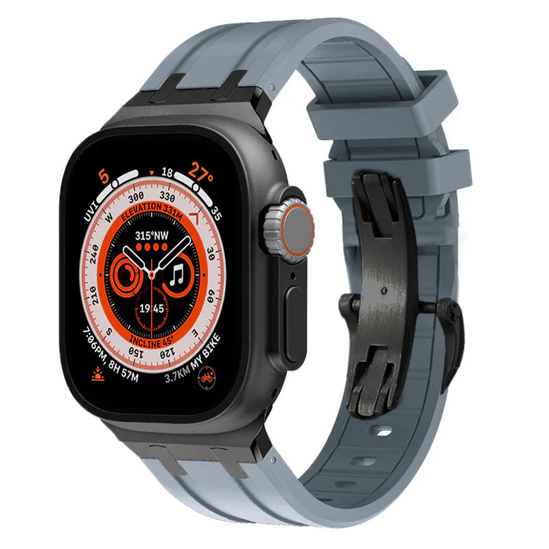 Thick Silicone Band with Titanium Adapter Compatible with Apple Watch – Rugged Strap for Series 1–9 & Ultra