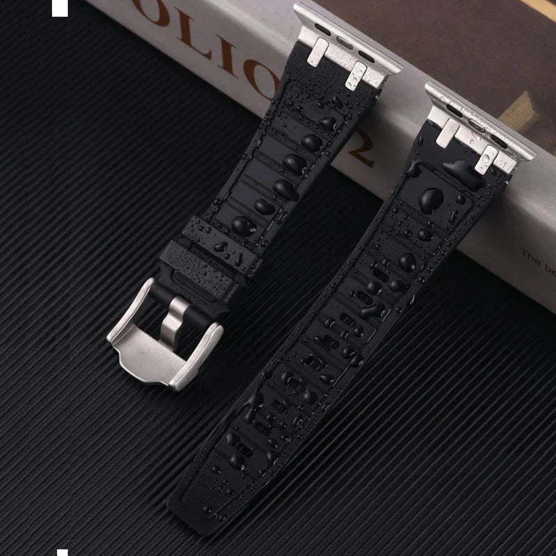 Luxury AP Mod Silicone Band Compatible with Apple Watch – Premium Strap for Series 1–9 & Ultra