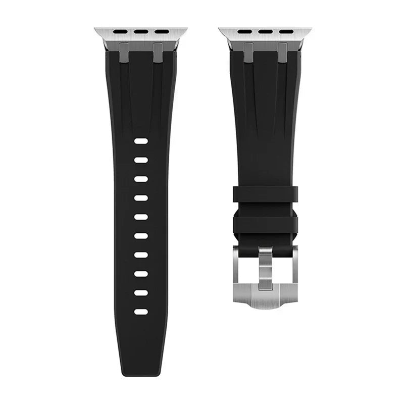 Luxury AP Mod Silicone Band Compatible with Apple Watch – Premium Strap for Series 1–9 & Ultra