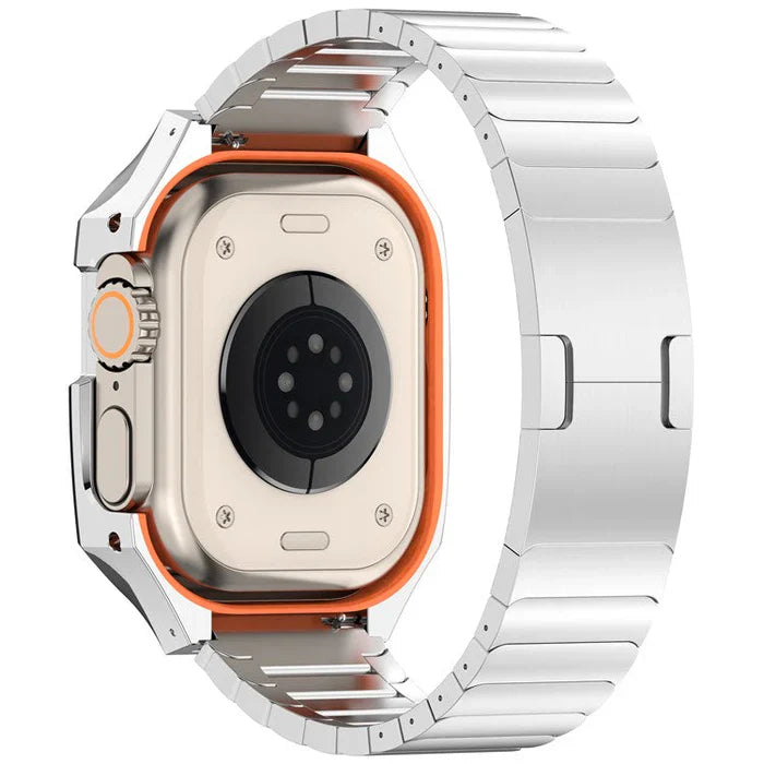 Straplix Stainless Steel Band with Case for Apple Watch Ultra – All-in-One Rugged Metal Strap & Protective Cover for 49mm